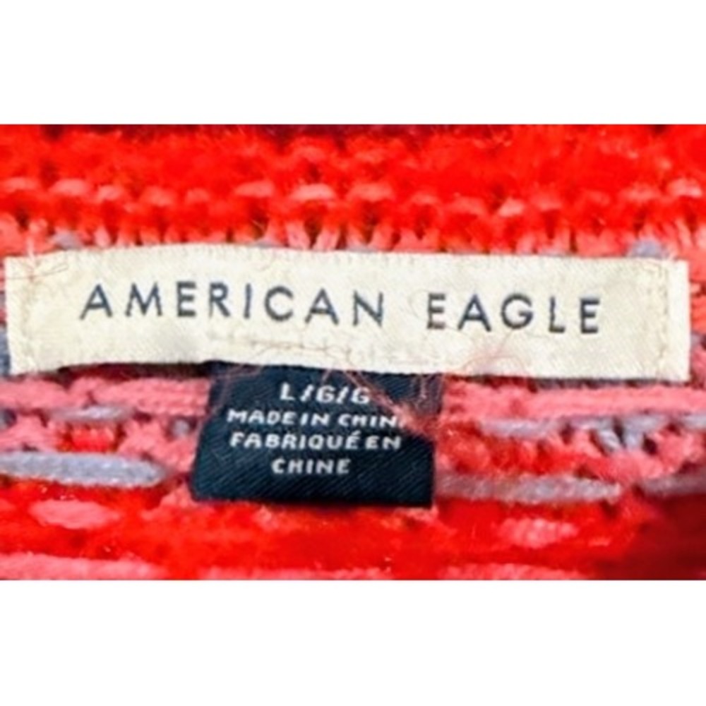 American Eagle Fair Isle Sweater Women Large Red Nordic Après Ski Heritage Knit - Picture 4 of 13